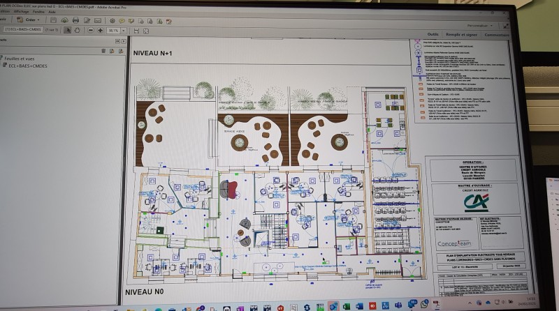 Etude EXE REVIT- BIM- Electricité - Bâtiment principal RDC et 2 niveaux